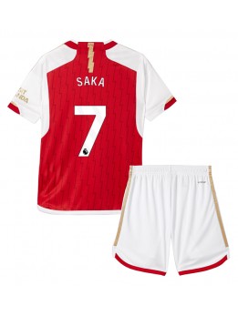 Arsenal Bukayo Saka #7 Heimtrikotsatz für Kinder 2023-24 Kurzarm (+ Kurze Hosen)